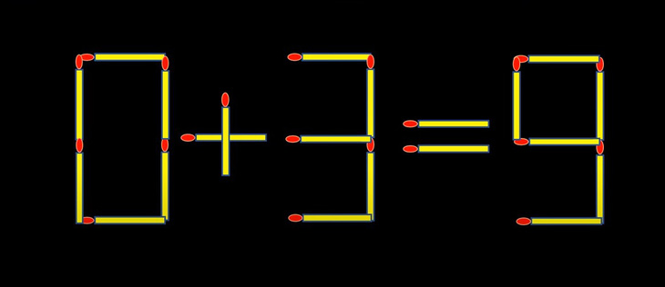 Thử tài IQ: Di chuyển một que diêm để 0+3=9 thành phép tính đúng- Ảnh 1.