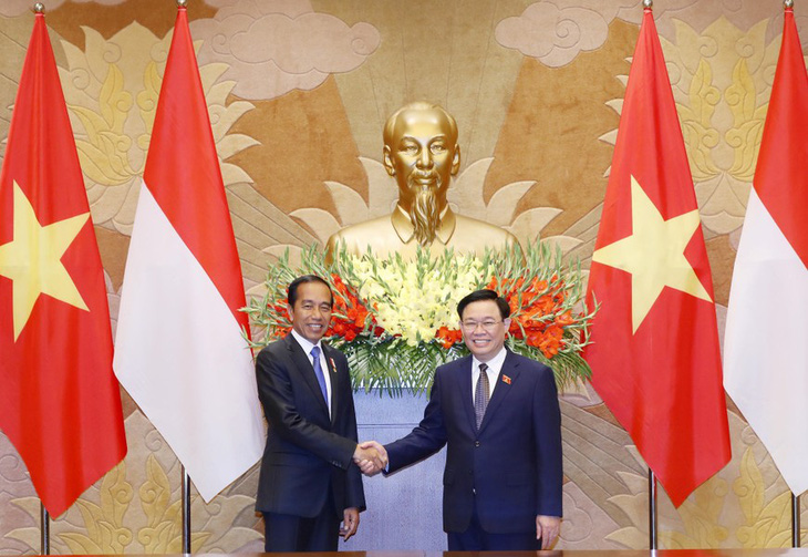 Chủ tịch Quốc hội Vương Đình Huệ tiếp Tổng thống Indonesia Joko Widodo - Ảnh: TTXVN