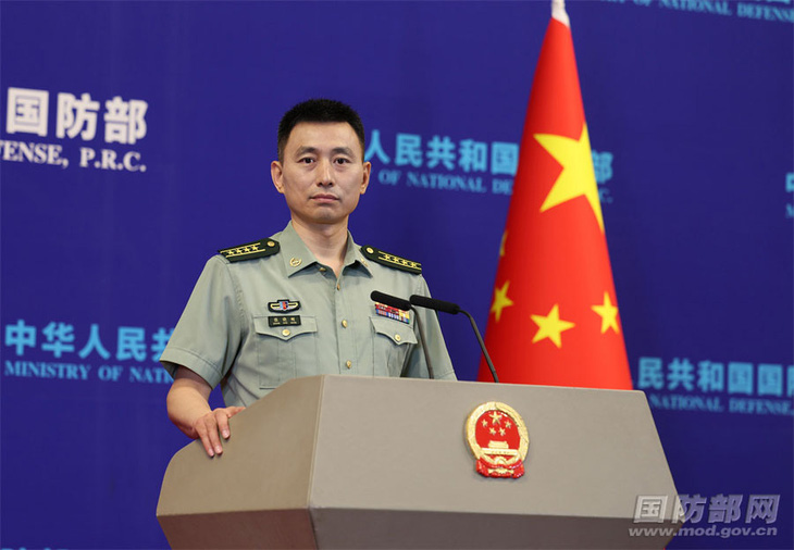 Người phát ngôn Bộ Quốc phòng Trung Quốc Trương Hiểu Cương - Ảnh: Bộ Quốc phòng Trung Quốc