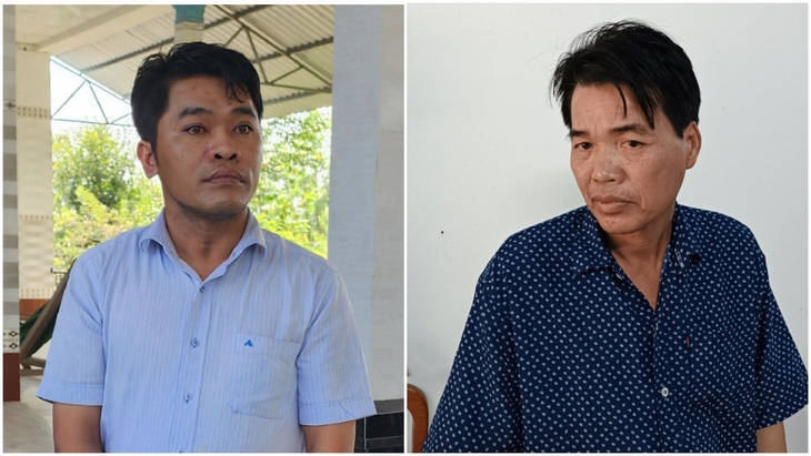 Chơn (trái) và Nghị bị Công an tỉnh Kiên Giang bắt giữ - Ảnh: VĂN VŨ
