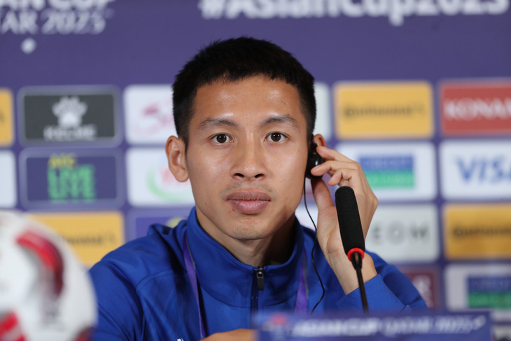 Tiền vệ Đỗ Hùng Dũng khẳng định đội tuyển Việt Nam đến Asian Cup 2023 không phải để nghỉ dưỡng - Ảnh: HOÀNG TUẤN