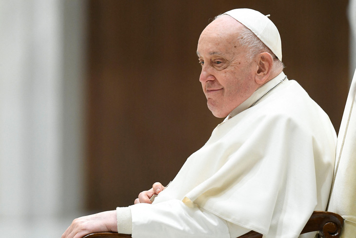 Giáo hoàng Francis tại buổi tiếp chung hàng tuần hôm 17-1 - Ảnh: REUTERS