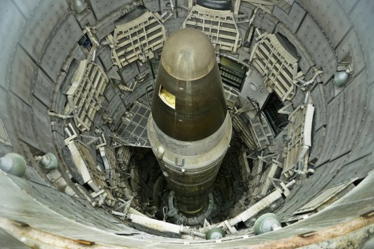 Một tên lửa hạt nhân đã bị vô hiệu hóa trong Bảo tàng Titan Missile ở Mỹ - Ảnh: Getty Images