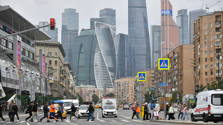 Một góc khu thương mại của thủ đô Matxcơva - Ảnh: MOSKVA NEWS AGENCY