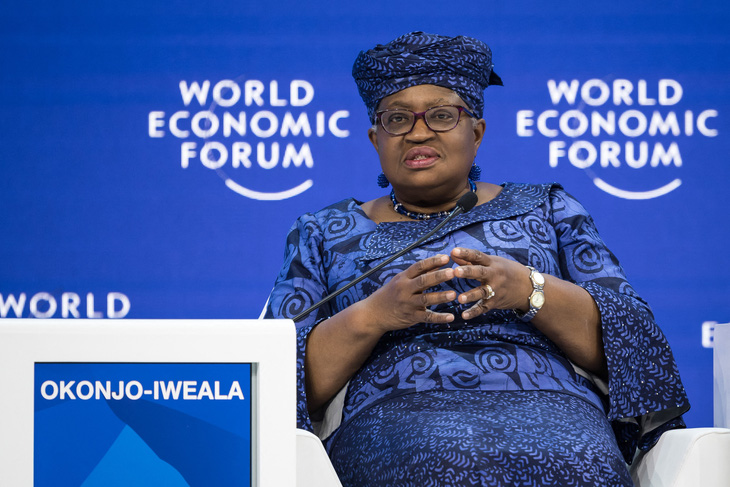 Bà Okonjo-Iweala tại WEF DAVOS 2024 - Ảnh: AFP