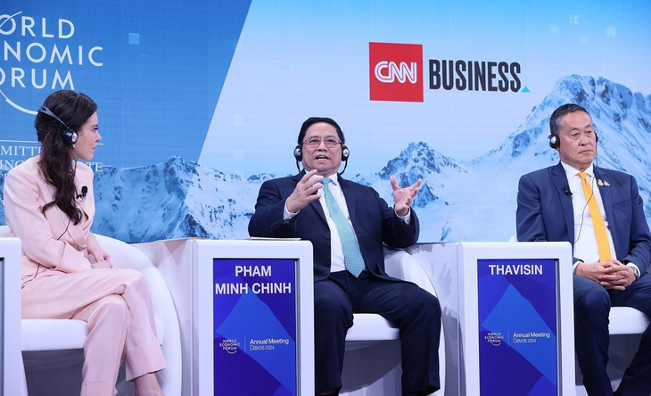 Thủ tướng Phạm Minh Chính tham dự và phát biểu tại phiên thảo luận: &quot;Các bài học từ ASEAN&quot; ở Davos chiều 17-1 - Ảnh: TTXVN