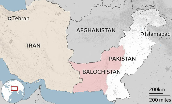 Bộ Ngoại giao Pakistan xác nhận Pakistan đã thực hiện một loạt cuộc tấn công quân sự nhằm vào tỉnh Sistan-Baluchistan của Iran sau khi Iran tấn công mục tiêu ở tỉnh Balochistan của Pakistan ngày 16-1 làm 2 trẻ em thiệt mạng - Ảnh: BBC