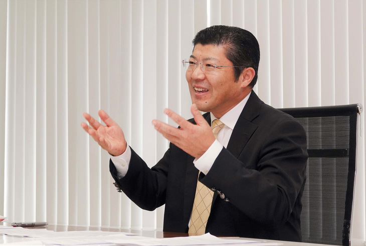 Ông Tsutomu Nara, tổng giám đốc Công ty Ajinomoto Việt Nam, chia sẻ về mục tiêu của tập đoàn - Ảnh: ĐÀO NGỌC THẠCH