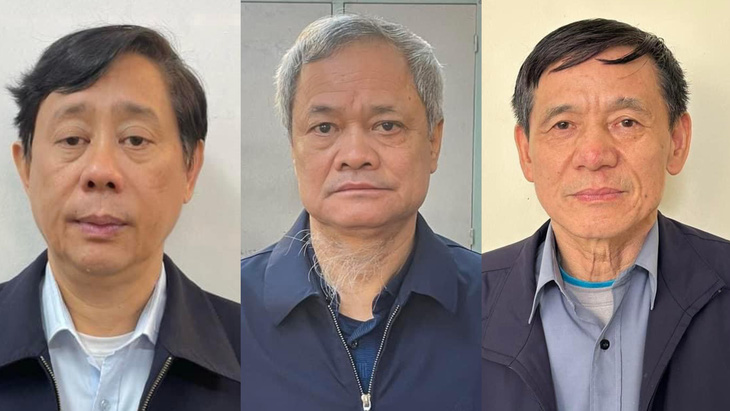Từ trái qua: Bị can Nguyễn Hạnh Chung, Nguyễn Tử Quỳnh và Nguyễn Tiến Nhường- Ảnh: Bộ Công an