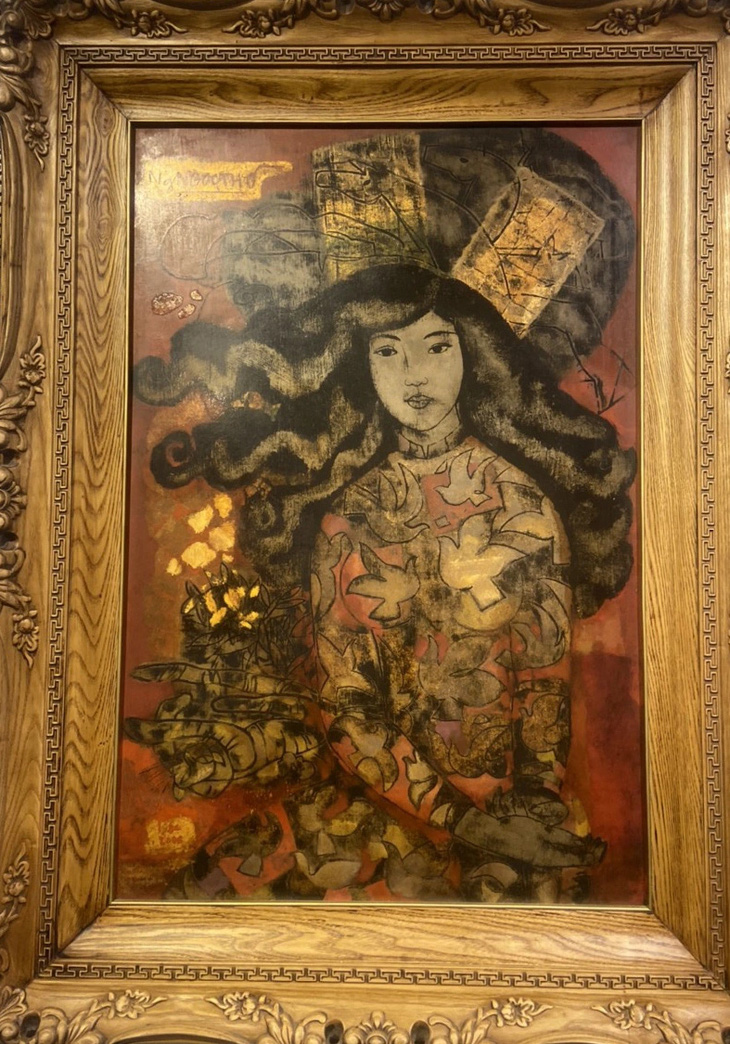 Thiếu nữ Hà Nội, sơn mài của Nguyễn Ngọc Thọ - Ảnh: T.ĐIỂU