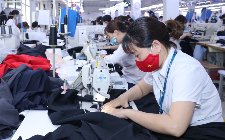 Công nhân sản xuất trong một nhà máy may mặc tại Hà Nội - Ảnh: ĐỨC BÌNH