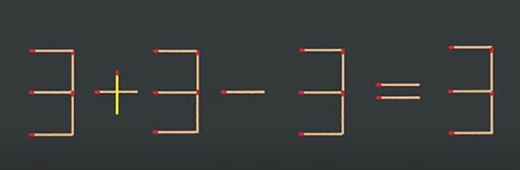 Thử tài IQ: Di chuyển một que diêm để 3-3-3=9 thành phép tính đúng- Ảnh 2.