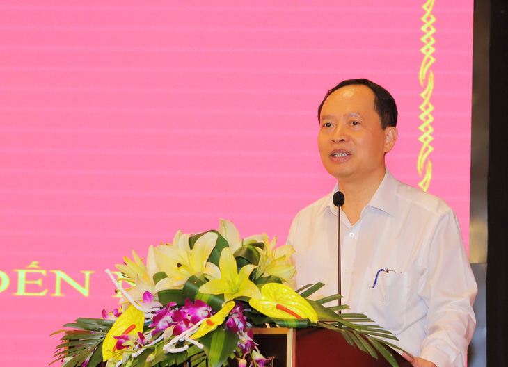 Ông Trịnh Văn Chiến - cựu bí thư Tỉnh ủy Thanh Hóa - phát biểu tại một hội nghị khi còn đương chức - Ảnh: HÀ ĐỒNG