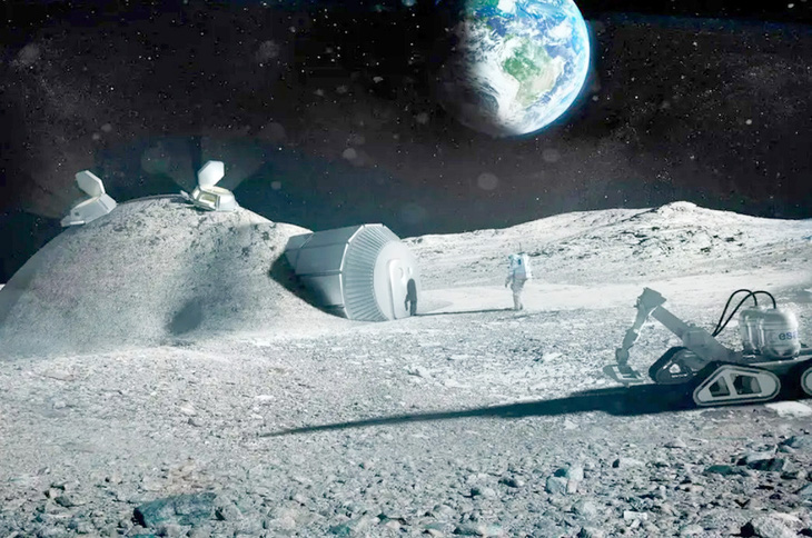 Mô phỏng một căn cứ trên Mặt trăng - Ảnh: ESA/FOSTER