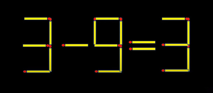Thử tài IQ: Di chuyển một que diêm để 3-9=3 thành phép tính đúng- Ảnh 1.