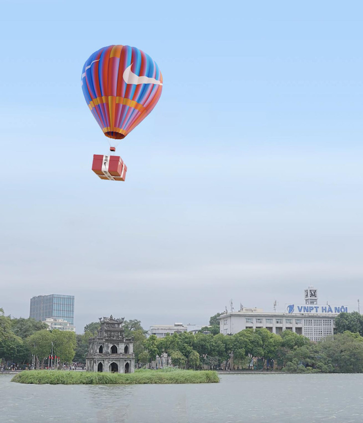 Nike thả khinh khí cầu ‘ảo’ bay quanh Hà Nội nhân dịp khai trương cửa hàng- Ảnh 1.