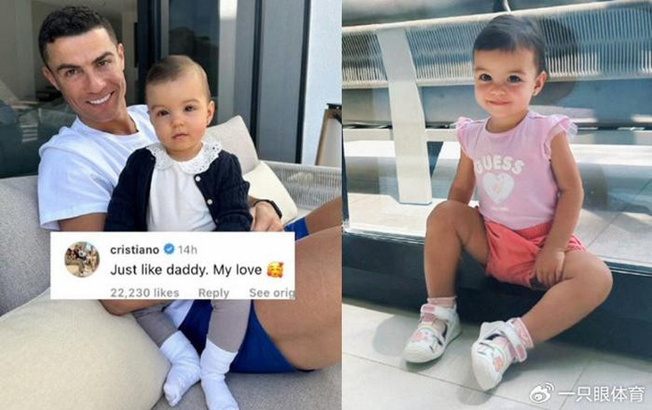 Ronaldo liên tục đăng ảnh con gái nhỏ - Ảnh: SINA