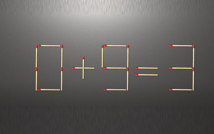 Thử tài IQ: Di chuyển một que diêm để 0+9=3 thành phép tính đúng