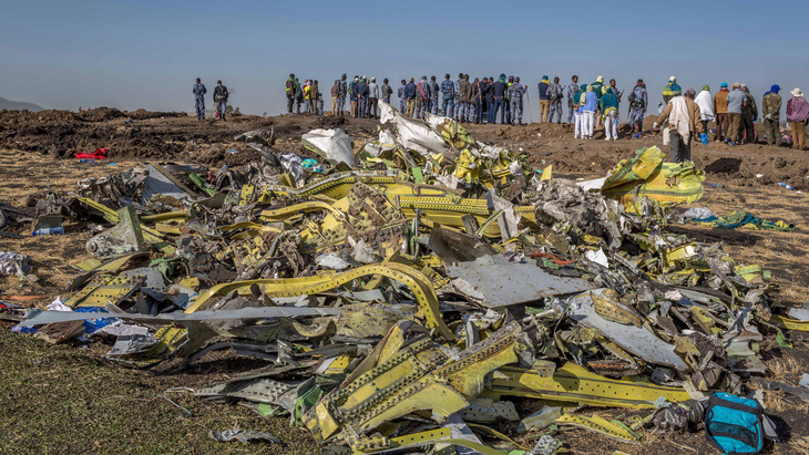 Hiện trường vụ rơi máy bay của Hãng Ethiopian Airlines năm 2019 - Ảnh: NEW YORK TIMES
