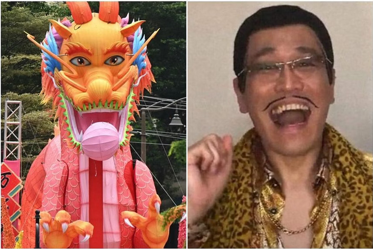 Linh vật rồng hài hước ở Singapore, cư dân mạng nước này nhận xét rằng nó giống hệt danh hài người Nhật Pikotaro, vốn rất được người Singapore yêu thích - Ảnh: Strait Times