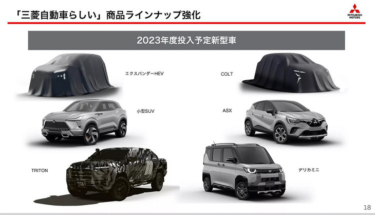 Hình ảnh úp mở về Mitsubishi Xpander HEV được hãng hé lộ từ tháng 7-2023, khi cho ra mắt Triton thế hệ mới - Ảnh: Mitsubishi
