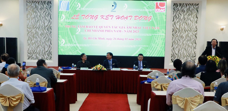 Trung tâm Bảo vệ quyền tác giả âm nhạc Việt Nam chi nhánh phía Nam tổ chức tổng kết tại TP.HCM - Ảnh: HOÀI PHƯƠNG