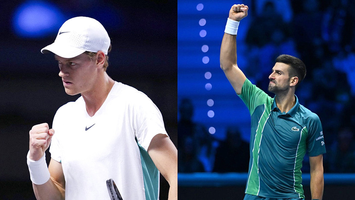 Jannik Sinner (trái) được xem là thử thách khó khăn nhất cho Djokovic  - Ảnh: Reuters