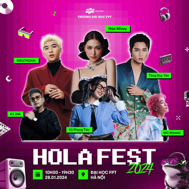 Hola Fest 2024 - ‘đại tiệc’ âm nhạc cho Gen Z tại Trường Đại học FPT Hà Nội- Ảnh 1.
