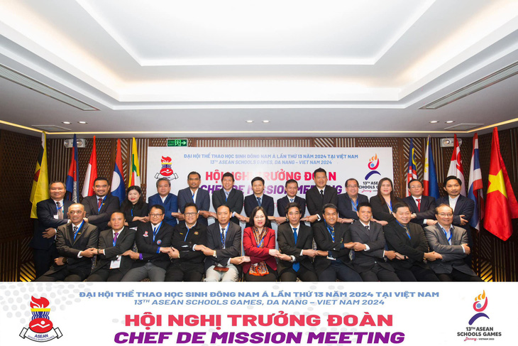 Hội nghị trưởng đoàn Đại hội Thể thao học sinh Đông Nam Á lần thứ 13-2024 - Ảnh: FBNV