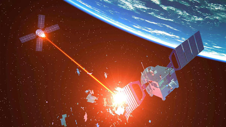 Ảnh minh họa sử dụng tia laser làm mù vệ tinh đối phương - Ảnh: Getty Images
