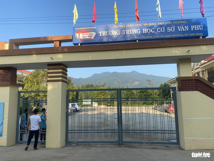 Trường THCS Văn Phú, huyện Sơn Dương, tỉnh Tuyên Quang - nơi xảy ra sự việc học sinh nhốt, ném dép cô giáo - Ảnh: NGUYÊN BẢO