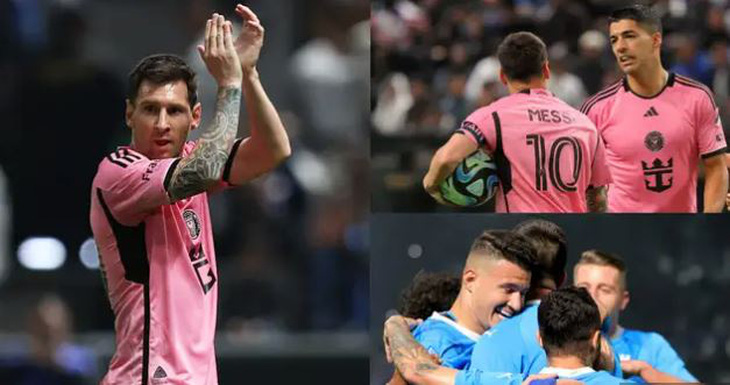 Messi và Suarez  cùng ghi bàn thắng cho Inter Miami - Ảnh: Getty