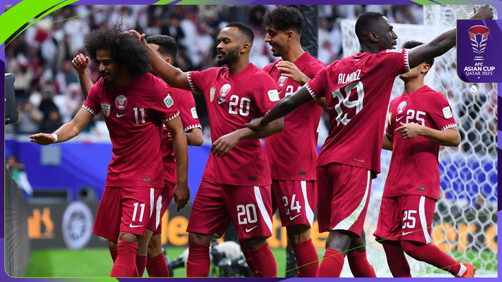 Đội tuyển Qatar ăn mừng chiến thắng trước Palestine - Ảnh: AFC