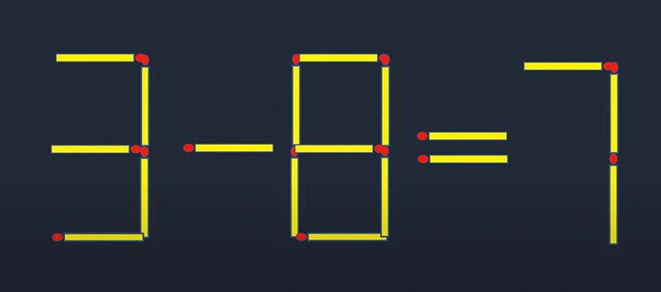 Thử tài IQ: Di chuyển một que diêm để 7-7=1 thành phép tính đúng- Ảnh 3.