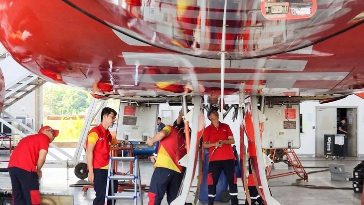 Trung tâm kỹ thuật bảo dưỡng tàu bay tại Lào giúp Vietjet chủ động trong công tác sửa chữa, bảo dưỡng tàu bay - Ảnh: TL