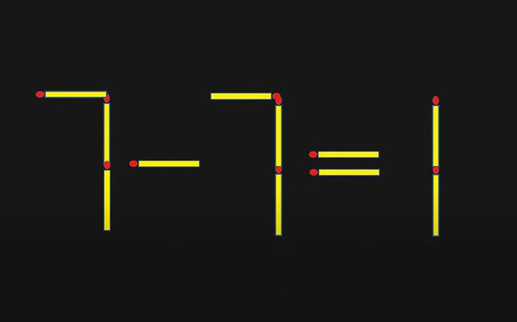 Thử tài IQ: Di chuyển một que diêm để 7-7=1 thành phép tính đúng
