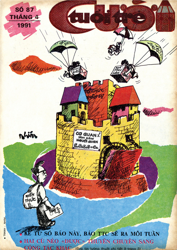 Bìa báo Tuổi Trẻ Cười tháng 4-1991 