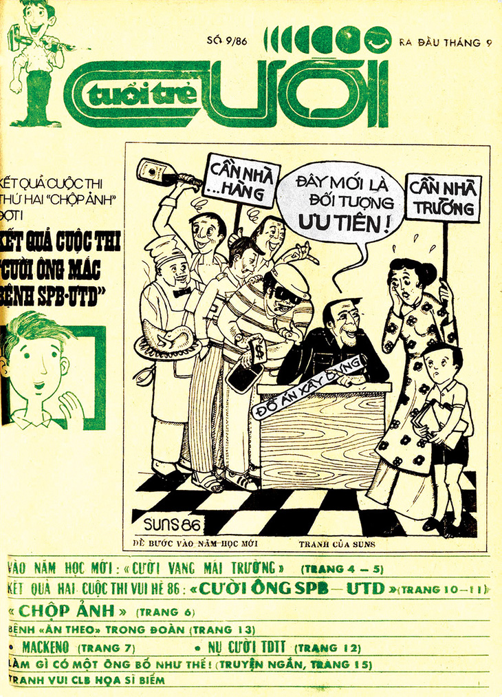 Bìa báo Tuổi Trẻ Cười tháng 9-1986 