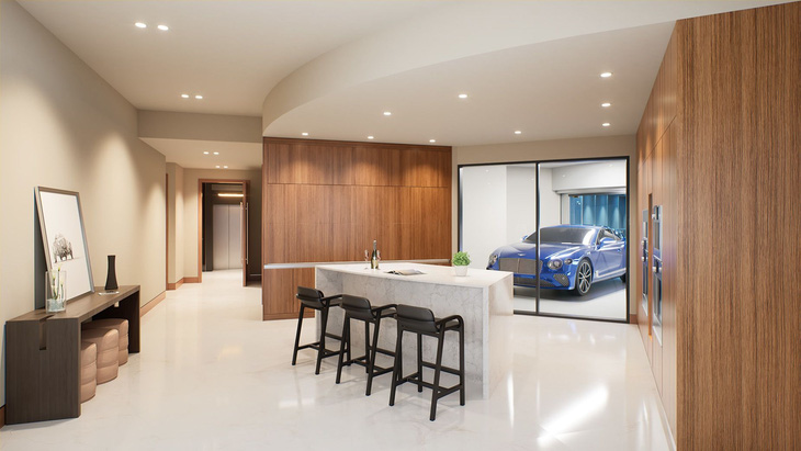 &quot;Gara trên trời&quot; với tường bằng kính đang thu hút giới siêu giàu - Ảnh: Bentley Residences