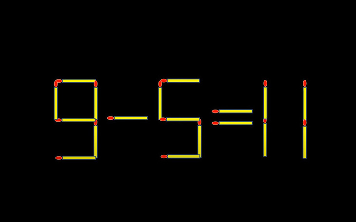 Thử tài IQ: Di chuyển một que diêm để 9-5=11 thành phép tính đúng