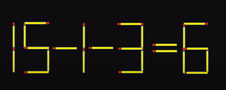 Thử tài IQ: Di chuyển một que diêm để 15-1-3=6 thành phép tính đúng- Ảnh 1.