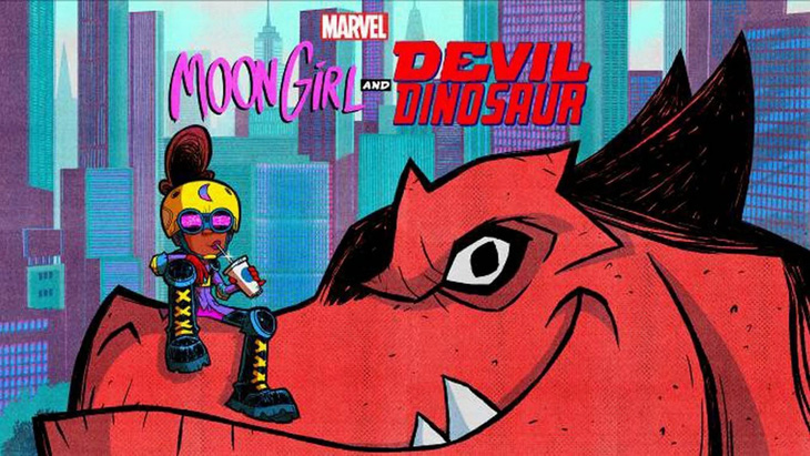 Poster phim Marvel's Moon Girl và Devil Dinosaur.