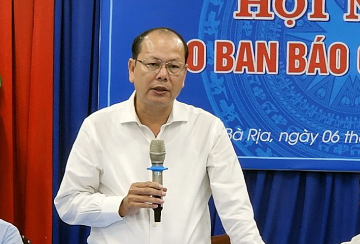 Ông Nguyễn Văn Hải phát biểu tại một hội nghị khi còn đương chức giám đốc Sở Tài nguyên và Môi trường - Ảnh: Đ.H