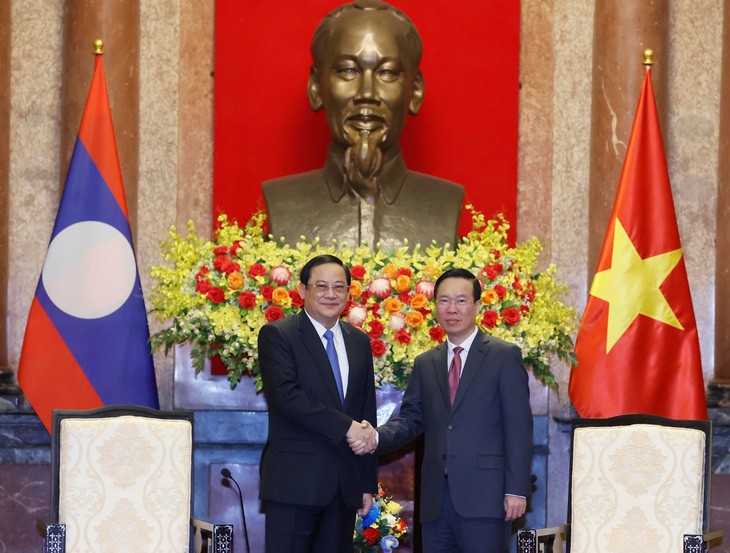 Chủ tịch nước Võ Văn Thưởng tiếp Thủ tướng Lào Sonexay Siphandone - Ảnh: TTXVN
