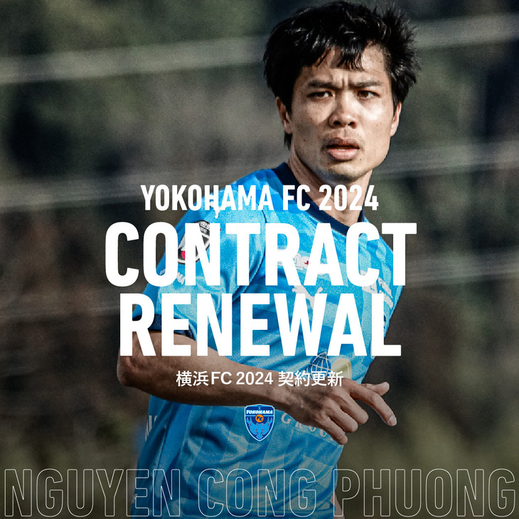 Yokohama FC thông báo gia hạn hợp đồng với Công Phượng - Ảnh: YOKOHAMA FC