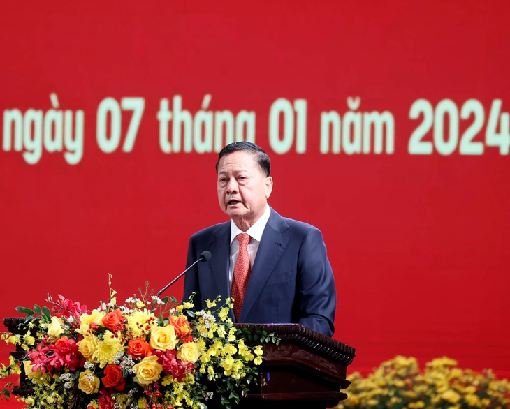 Phó thủ tướng Campuchia Neth Savoeun phát biểu - Ảnh: TTXVN