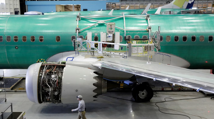 Một máy bay của Boeing trong quá trình sản xuất - Ảnh: REUTERS