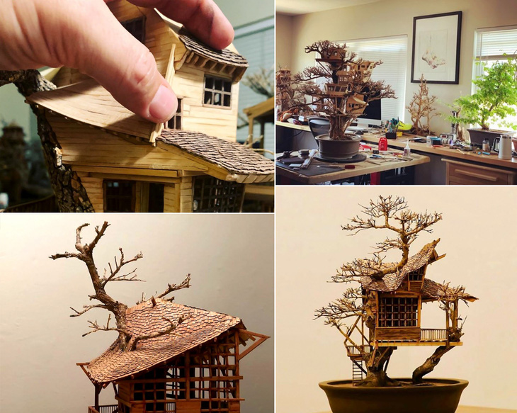 Họa sĩ hoạt hình sáng tạo tác phẩm nghệ thuật từ cây bonsai- Ảnh 4.