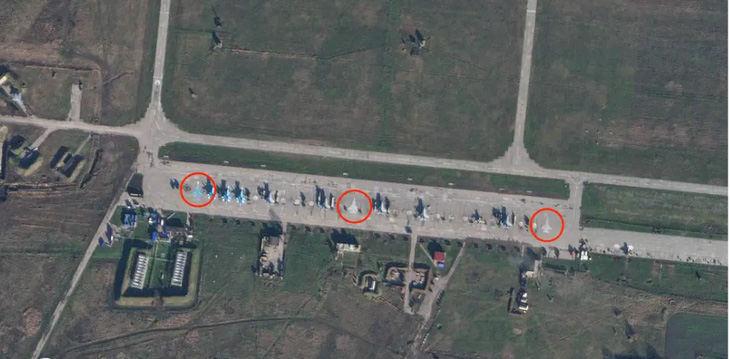 Căn cứ Primorsko-Akhtarsk được vệ tinh chụp vào ngày 28-12-2023 - Ảnh: PLANET LABS PBC