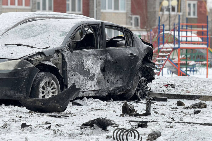 Các cuộc tấn công liên tục của Ukraine nhắm vào thành phố Belgorod (Nga) khiến đô thị này bị tàn phá nặng nề - Ảnh: AFP